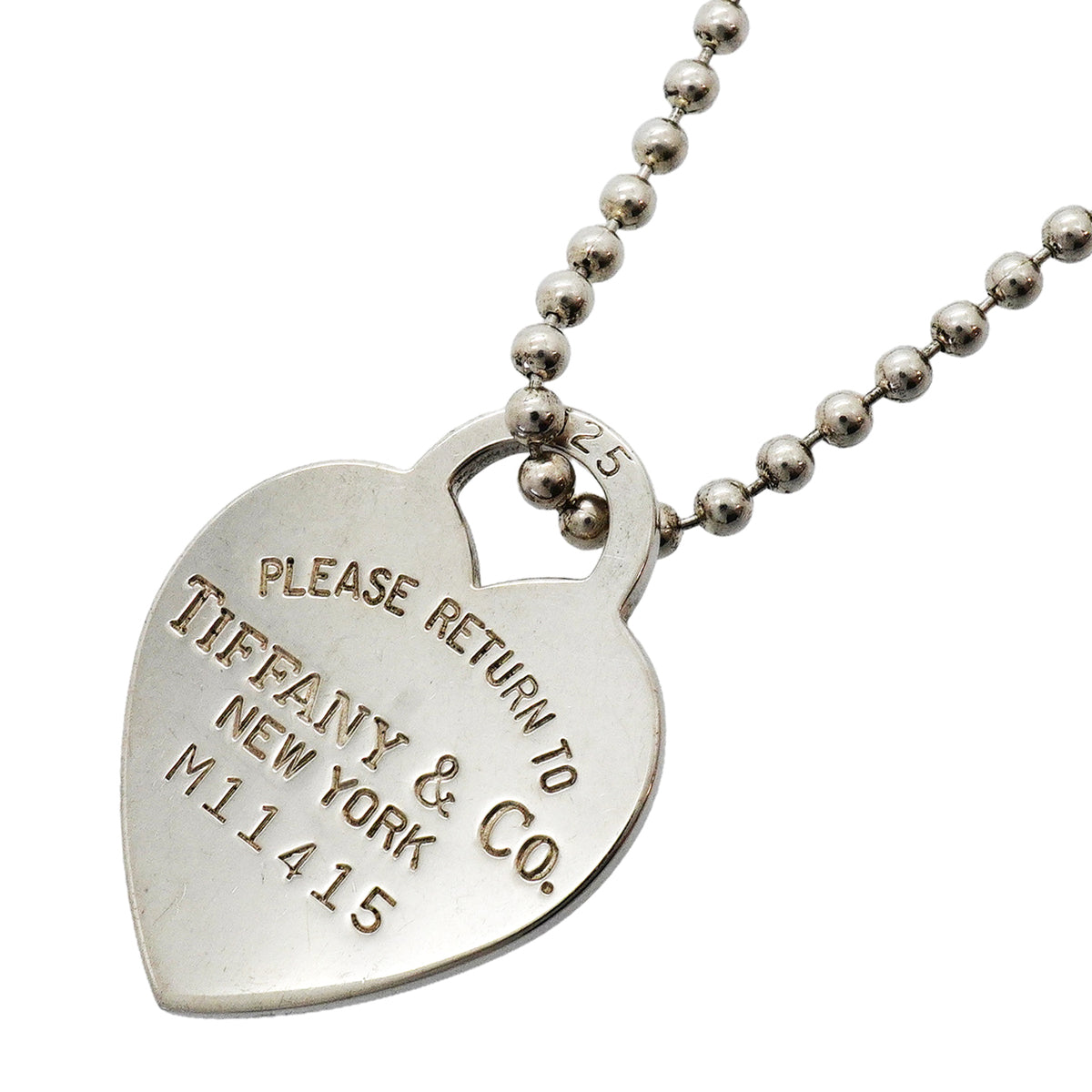 【6jhb0367-k】ティファニー ネックレス リターントゥハート/ボールチェーン シルバー925【中古】レディース