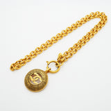 【6jhb0369-k】シャネル ネックレス ヴィンテージ ココマーク 丸型 サークル GPメッキ ゴールド【中古】レディース