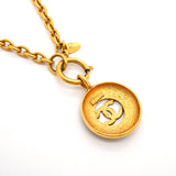 【6jhb0369-k】シャネル ネックレス ヴィンテージ ココマーク 丸型 サークル GPメッキ ゴールド【中古】レディース