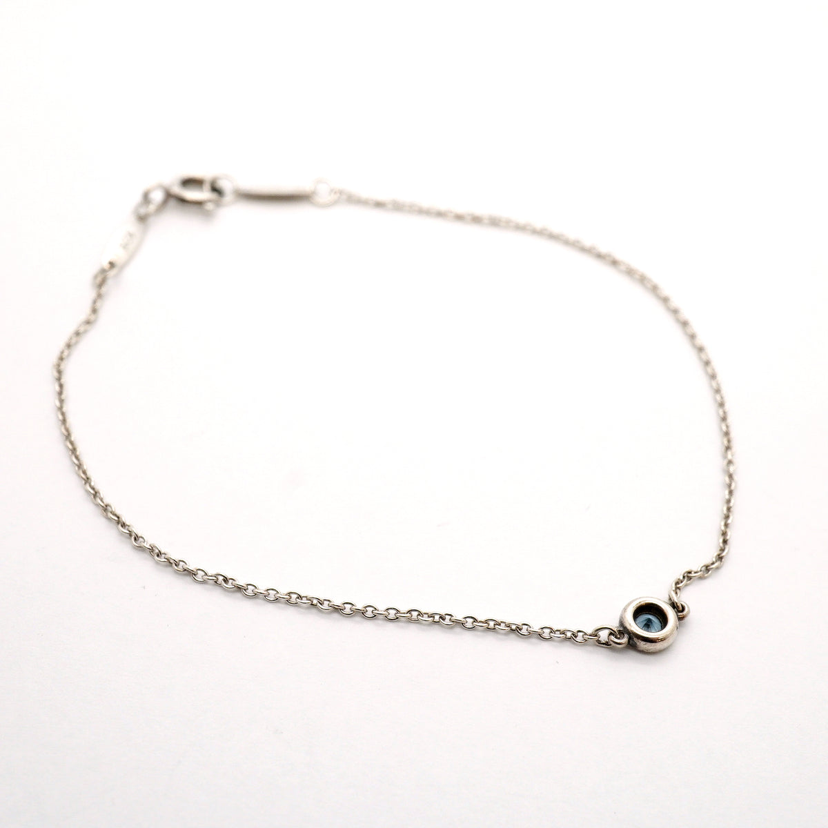 【6jhb0379-k】ティファニー ブレスレット バイザヤード シルバー925 アクアマリン ブルー【中古】レディース