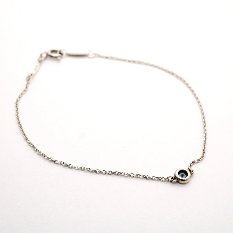 【6jhb0379-k】ティファニー ブレスレット バイザヤード シルバー925 アクアマリン ブルー【中古】レディース