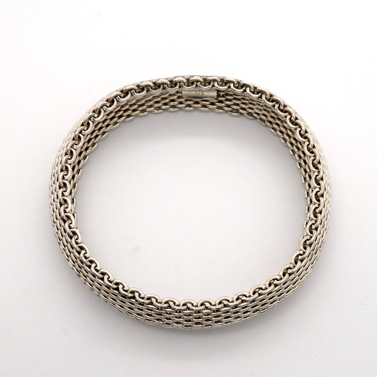 【6jhb0380-k】ティファニー バングル サマセット/メッシュ シルバー925【中古】レディース