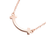 【6jhb0388】ティファニー ネックレス Tスマイル ミニ K18PG ピンクゴールド【中古】レディース