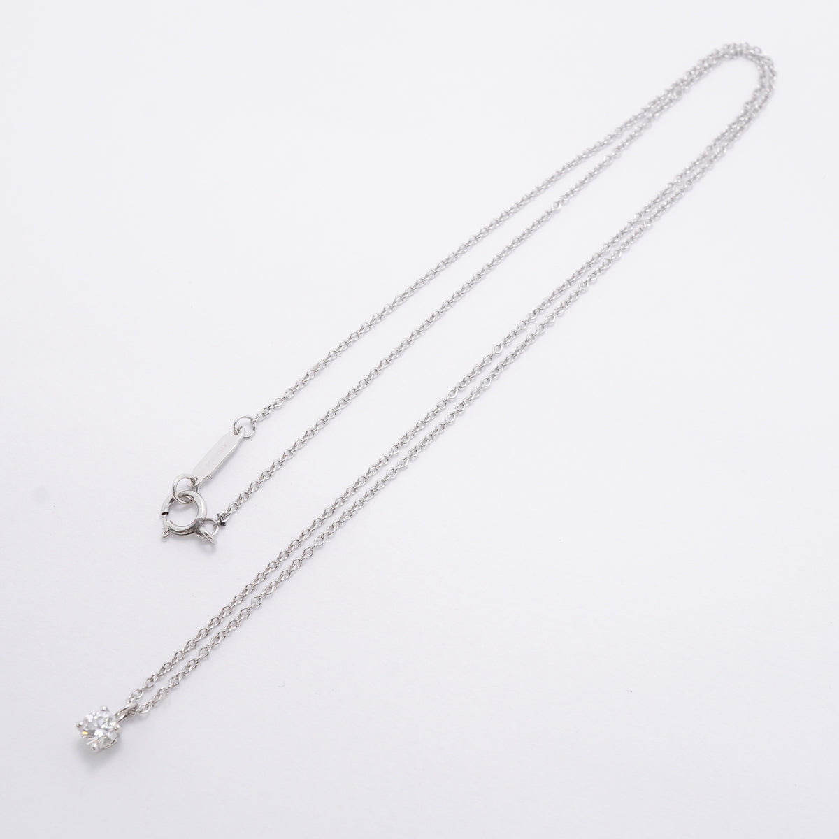 【6jhb0389】ティファニー ネックレス ソリティア 1PD Pt950 プラチナ ダイヤモンド【中古】レディース