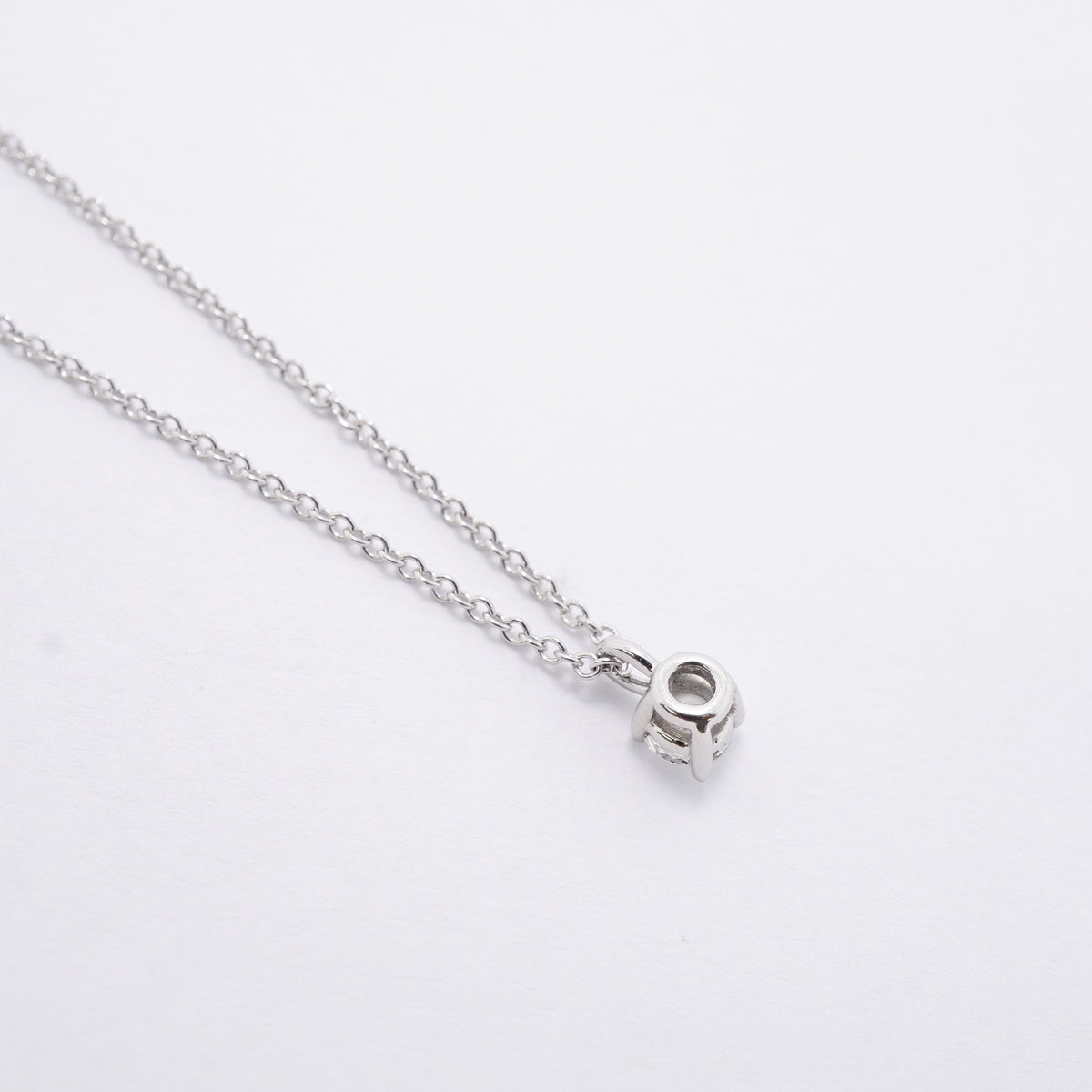 【6jhb0389】ティファニー ネックレス ソリティア 1PD Pt950 プラチナ ダイヤモンド【中古】レディース