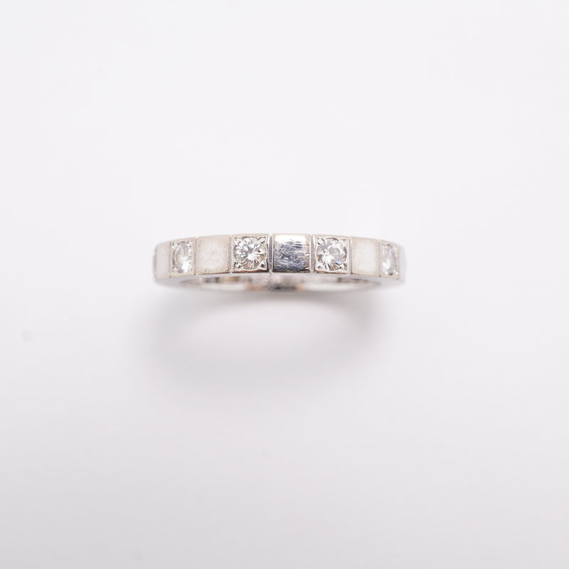 【6jhb0391】カルティエ リング ラニエール ハーフダイヤ K18WG ホワイトゴールド ダイヤモンド ＃52【中古】レディース