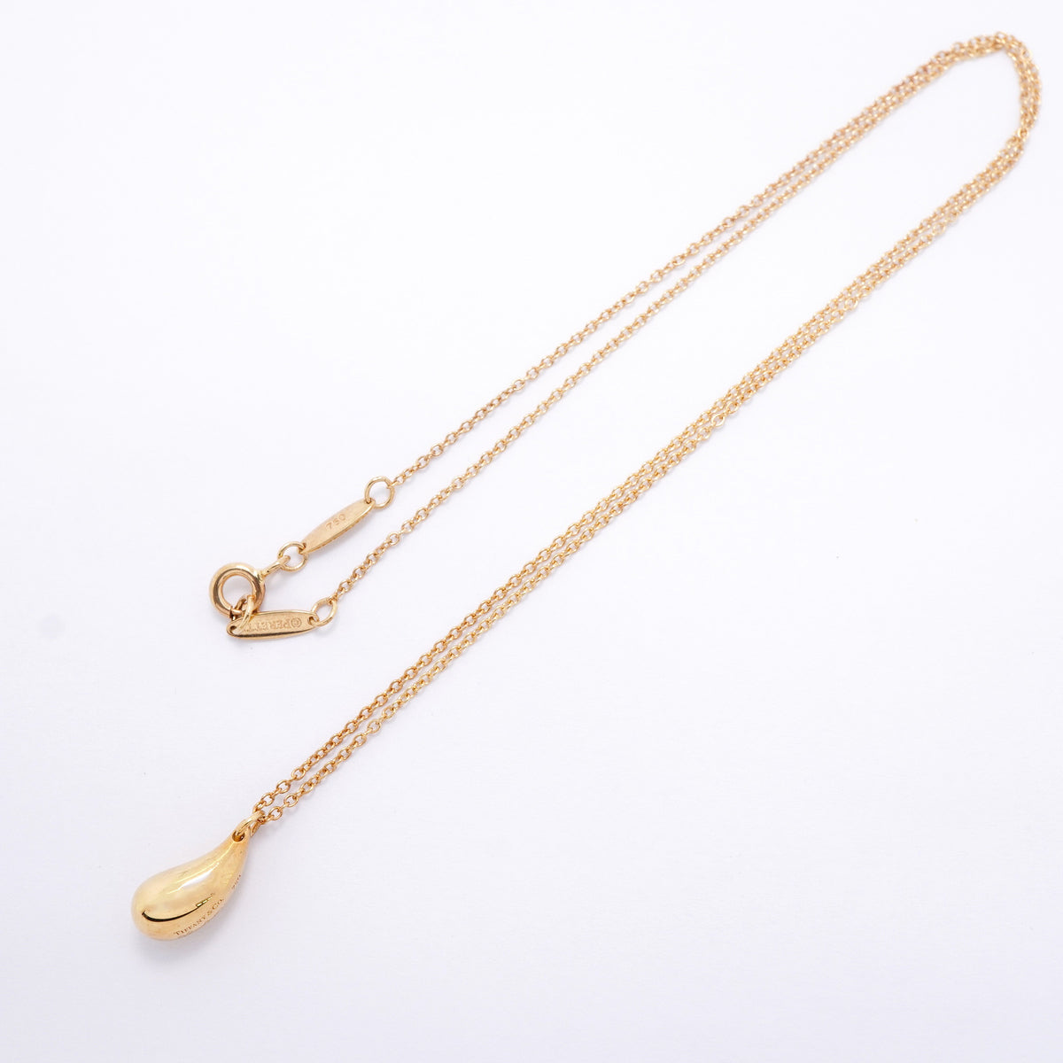 【6jhb0393】ティファニー ネックレス ティアドロップ K18YG イエローゴールド【中古】レディース
