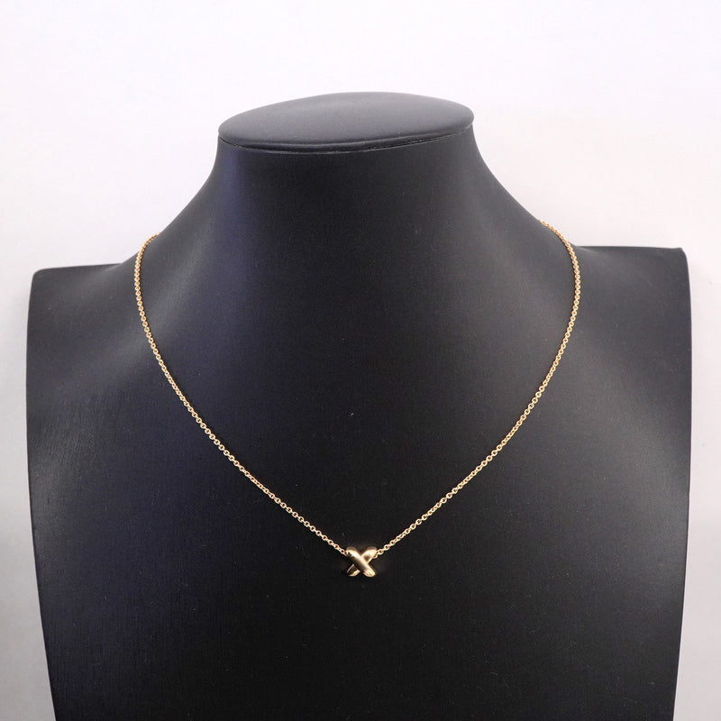 【6jhb0394】ティファニー ネックレス シグネチャー/クロス K18YG イエローゴールド【中古】レディース