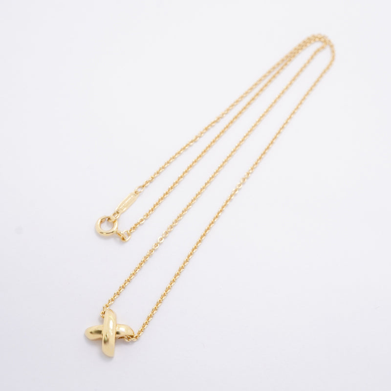 【6jhb0394】ティファニー ネックレス シグネチャー/クロス K18YG イエローゴールド【中古】レディース