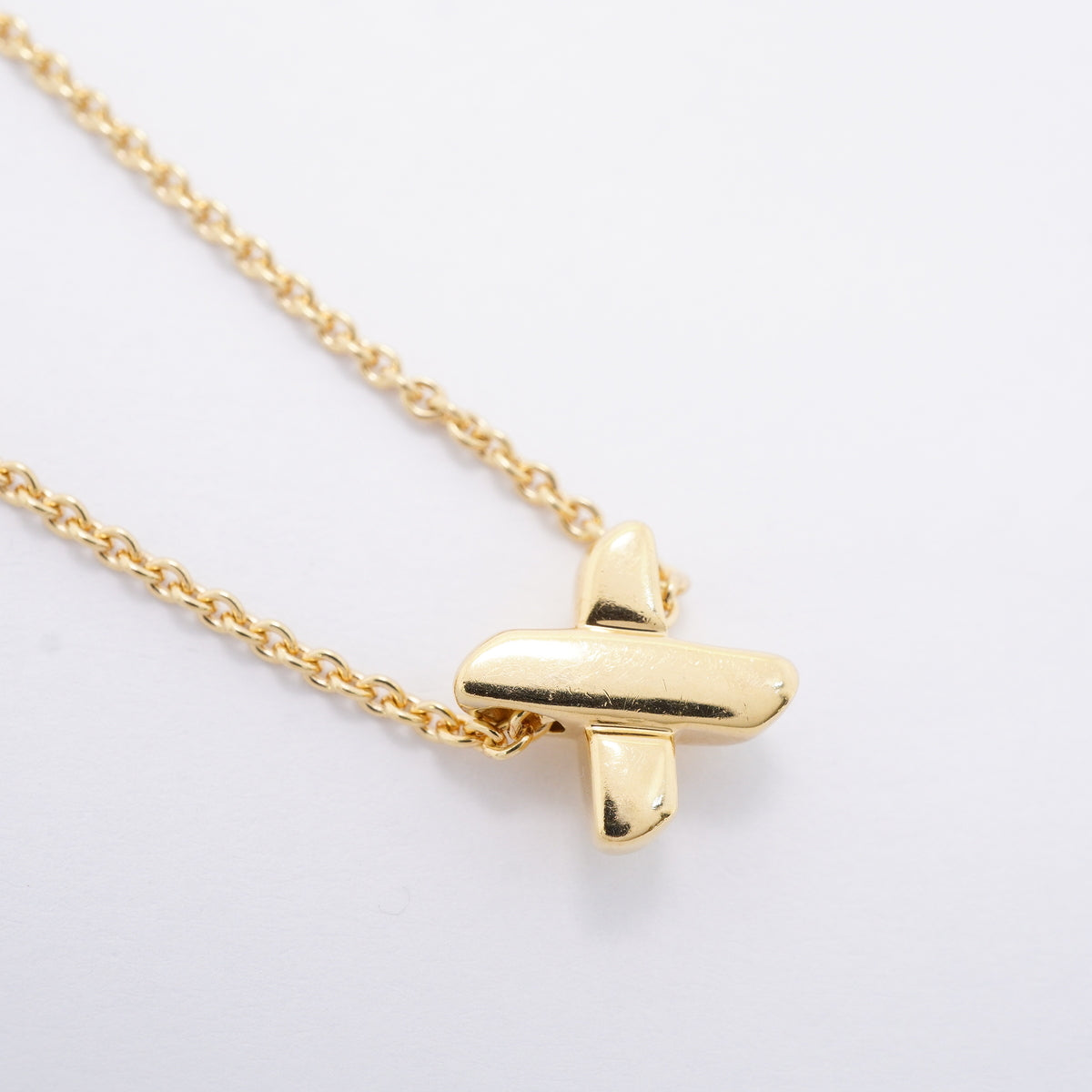 【6jhb0394】ティファニー ネックレス シグネチャー/クロス K18YG イエローゴールド【中古】レディース