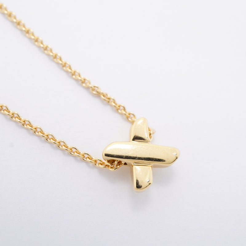 【6jhb0394】ティファニー ネックレス シグネチャー/クロス K18YG イエローゴールド【中古】レディース