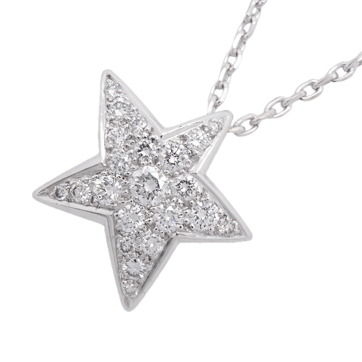 【6jhb0396】シャネル ネックレス コメット 星形 スター ラージ K18WG ホワイトゴールド ダイヤモンド【中古】レディース