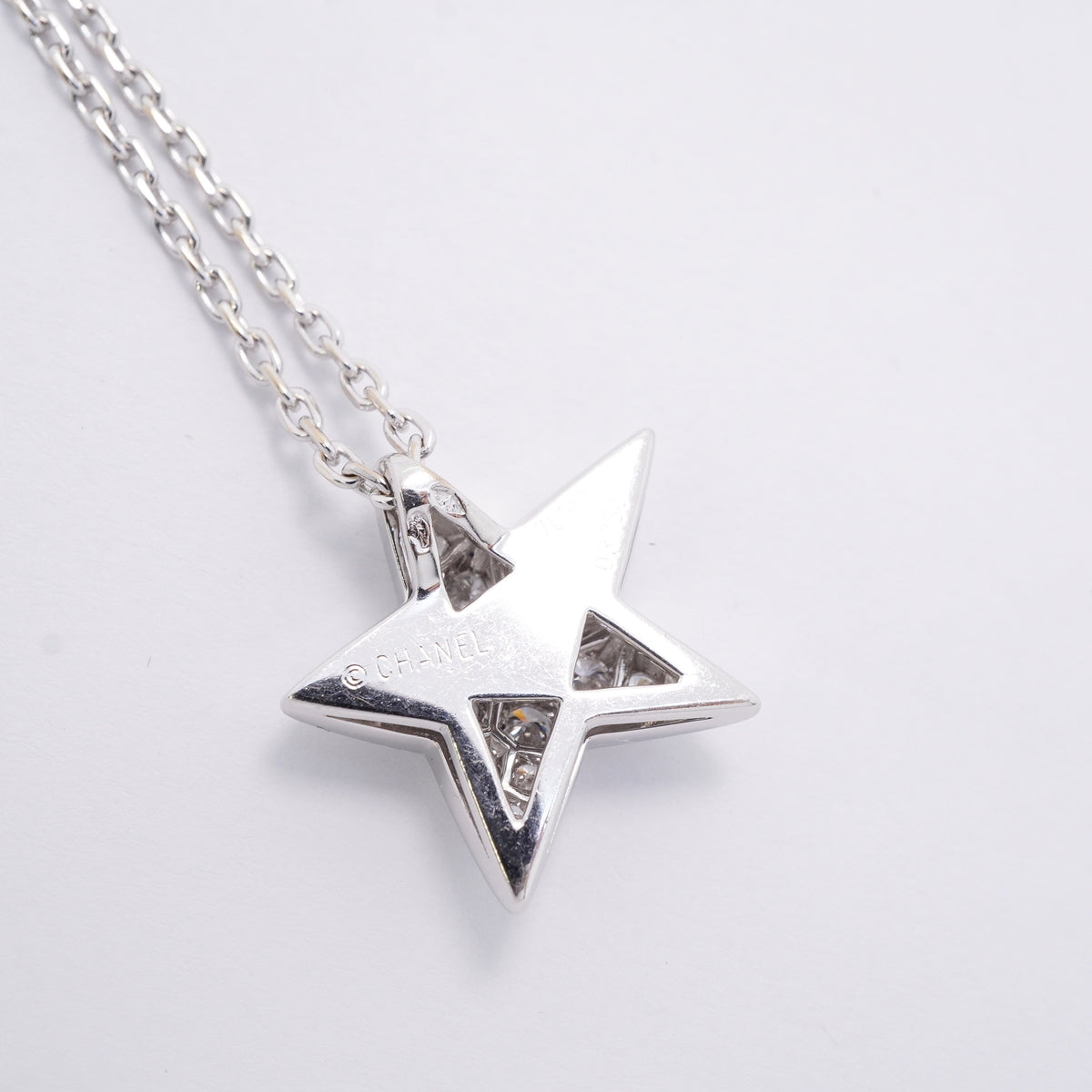 【6jhb0396】シャネル ネックレス コメット 星形 スター ラージ K18WG ホワイトゴールド ダイヤモンド【中古】レディース