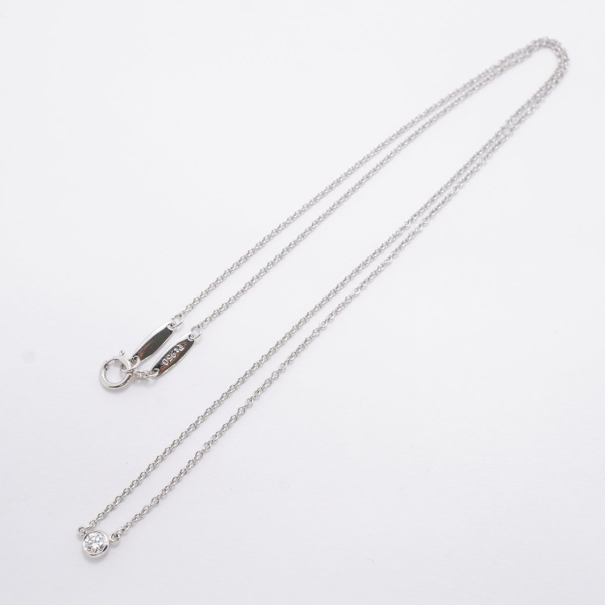 【6jhb0397】ティファニー ネックレス バイザヤード 1PD Pt950 プラチナ ダイヤモンド【中古】レディース
