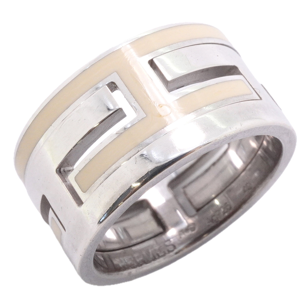 【6jhb0403】エルメス リング ムーブアッシュ シルバー925 クリーム ＃49【中古】レディース