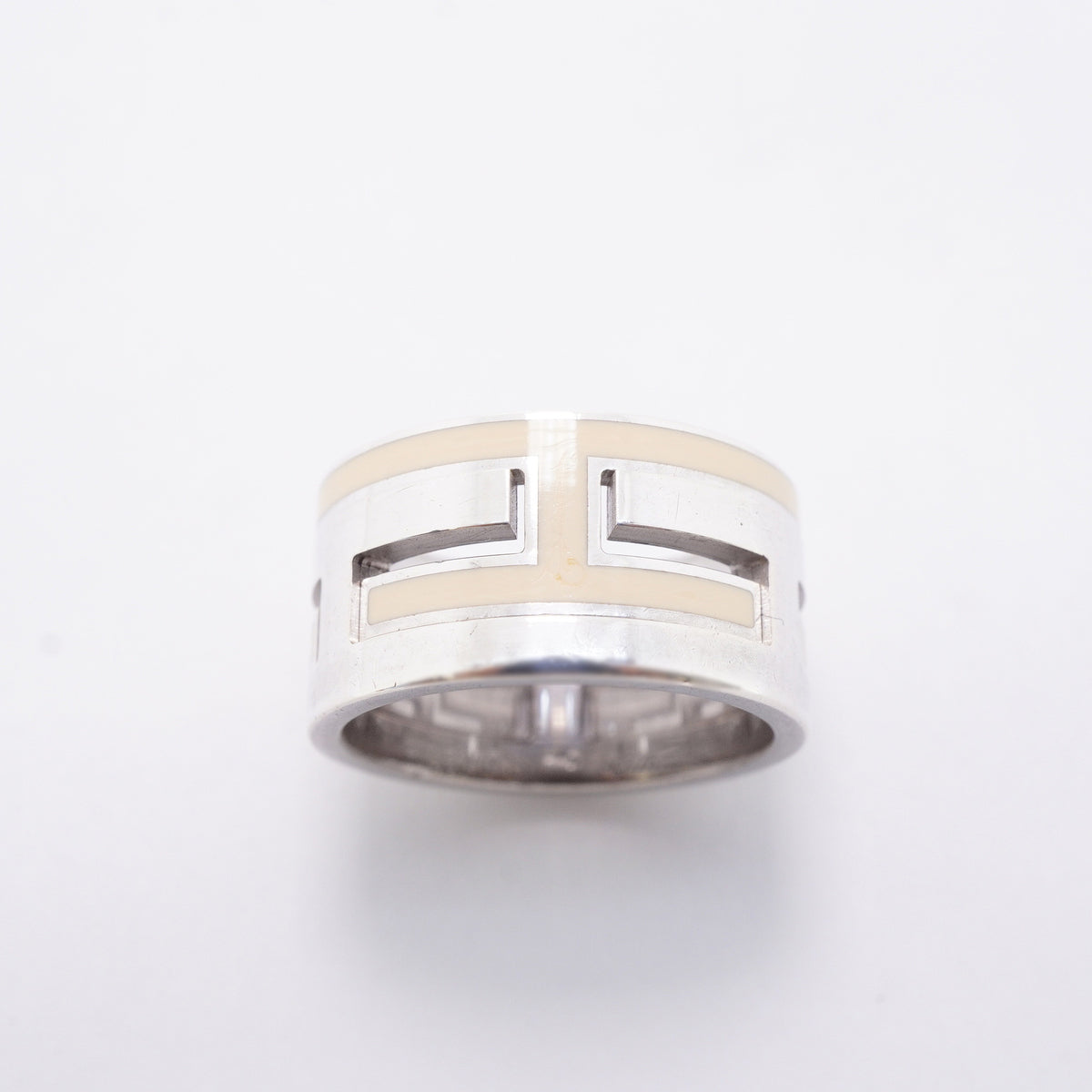 【6jhb0403】エルメス リング ムーブアッシュ シルバー925 クリーム ＃49【中古】レディース