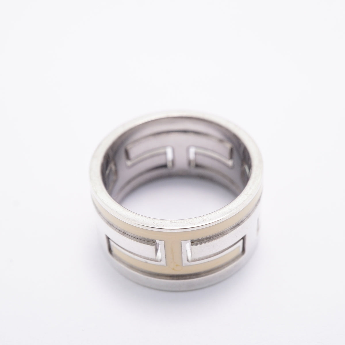【6jhb0403】エルメス リング ムーブアッシュ シルバー925 クリーム ＃49【中古】レディース