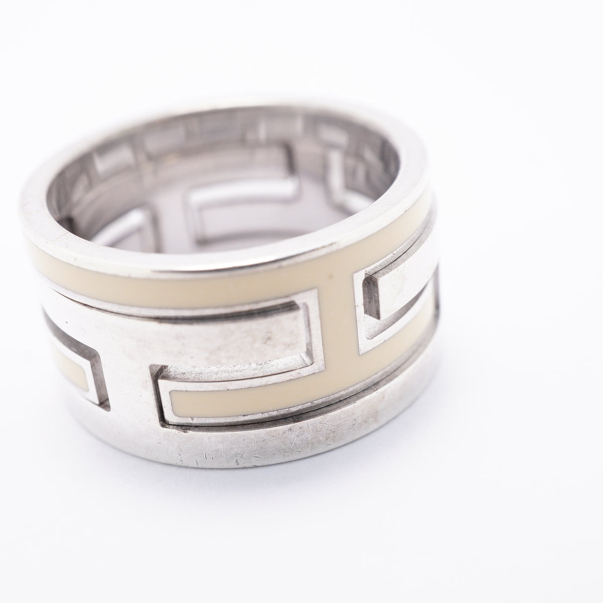 【6jhb0403】エルメス リング ムーブアッシュ シルバー925 クリーム ＃49【中古】レディース