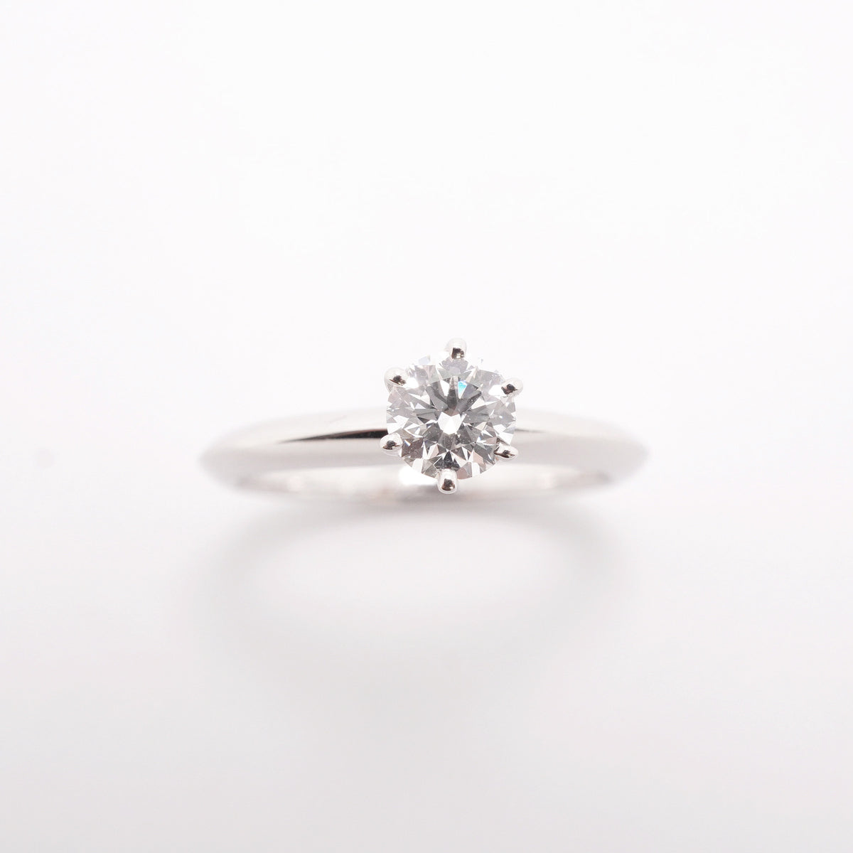 【6jhb0415】ティファニー リング ソリティア 1PD Pt950 プラチナ ダイヤモンド 0.36ct 7.5号【中古】レディース