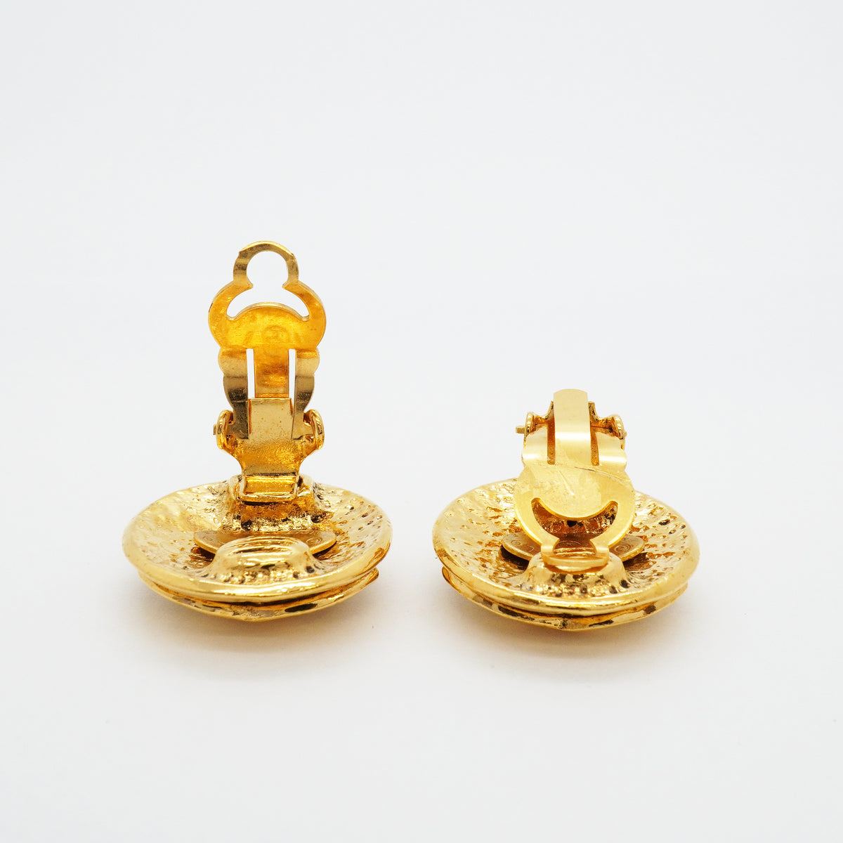【6jhb0429】シャネル イヤリング ヴィンテージ ココマーク 丸型 サークル GPメッキ ゴールド【中古】レディース