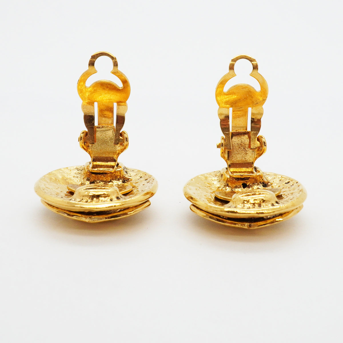 【6jhb0429】シャネル イヤリング ヴィンテージ ココマーク 丸型 サークル GPメッキ ゴールド【中古】レディース