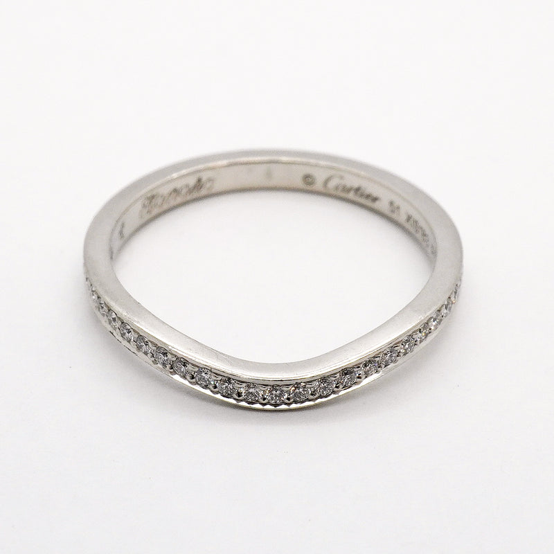 【6jhb0430】カルティエ リング バレリーナ Pt950 プラチナ ダイヤモンド ＃51【中古】レディース