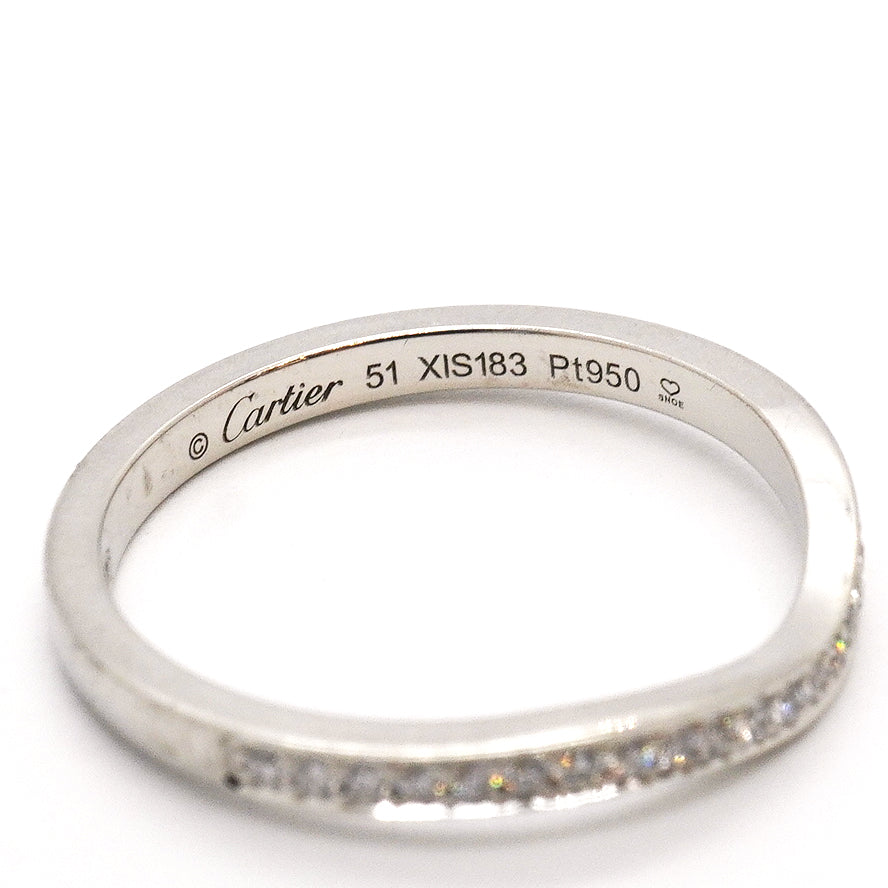 【6jhb0430】カルティエ リング バレリーナ Pt950 プラチナ ダイヤモンド ＃51【中古】レディース
