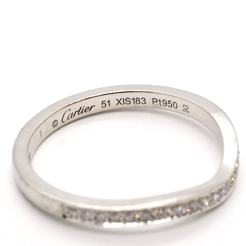 【6jhb0430】カルティエ リング バレリーナ Pt950 プラチナ ダイヤモンド ＃51【中古】レディース