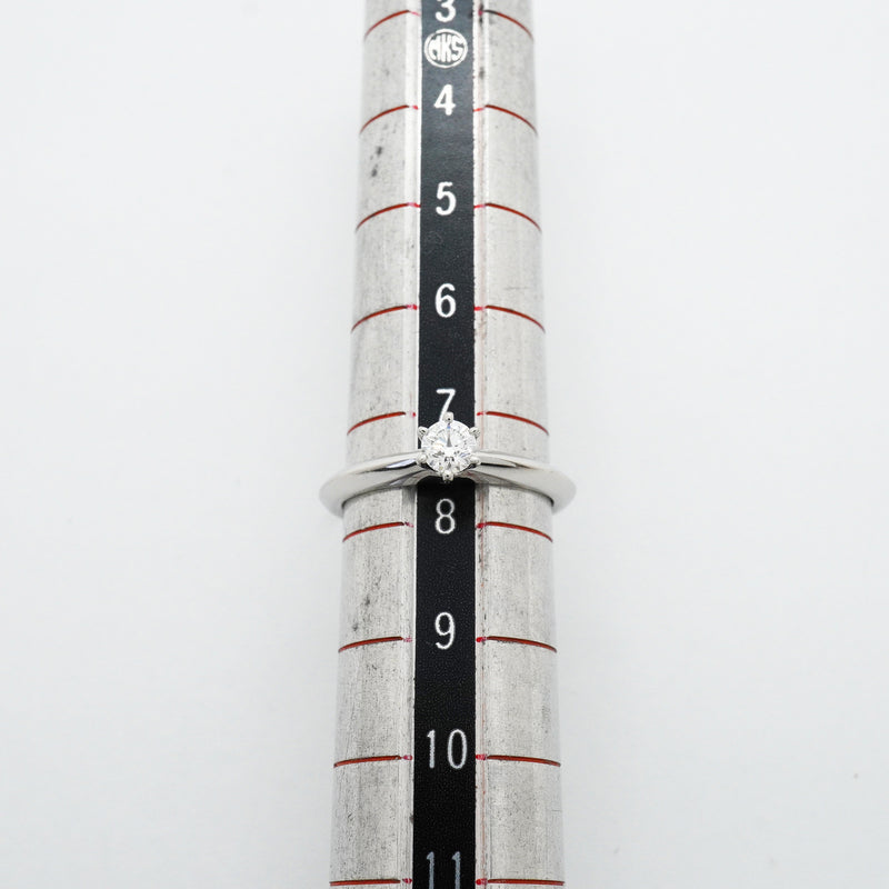 【6jhb0435】ティファニー リング ソリティア 1PD Pt950 プラチナ ダイヤモンド 0.19ct 7.5号【中古】レディース
