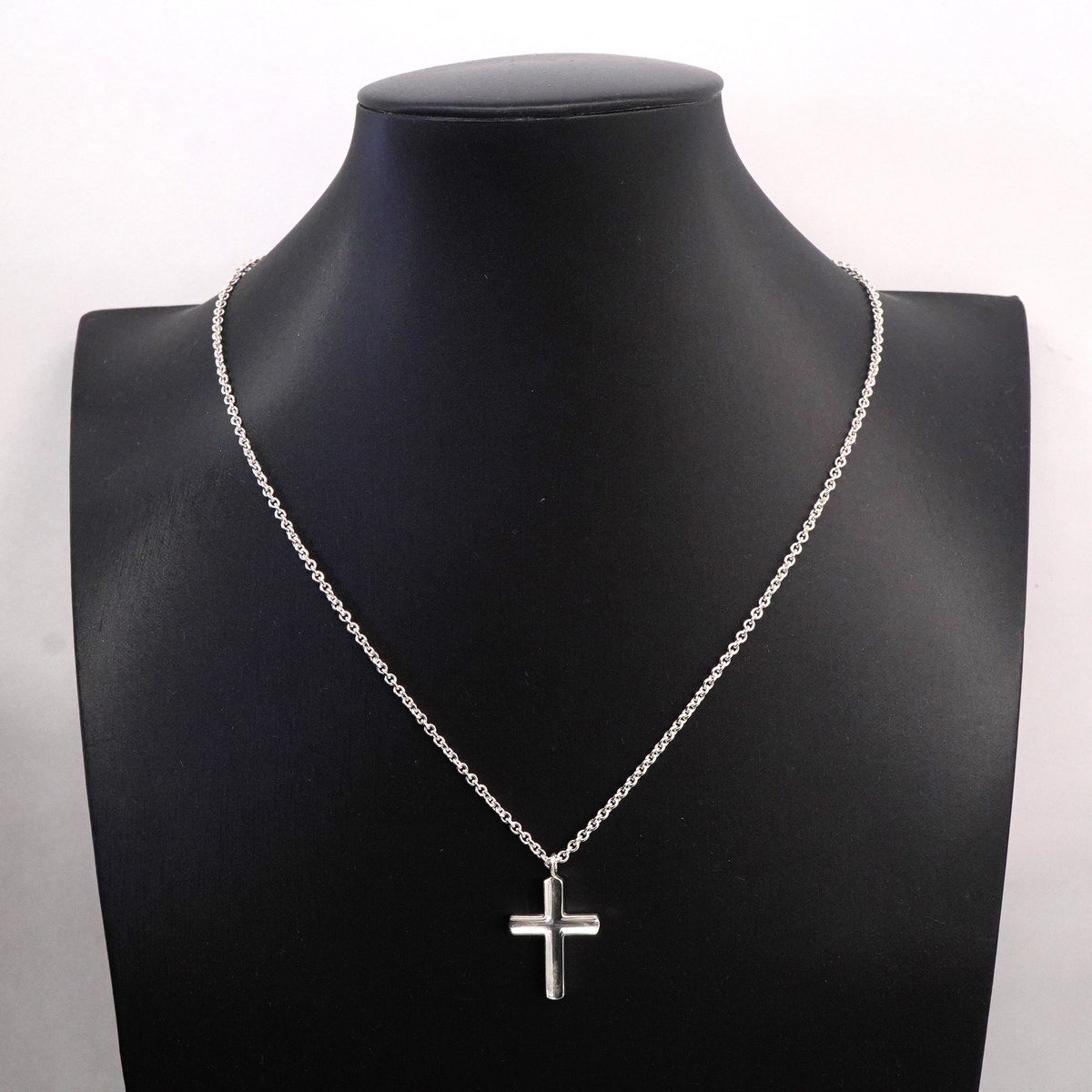 【6jhb0440】ティファニー ネックレス コンケーブクロス シルバー925【中古】レディース