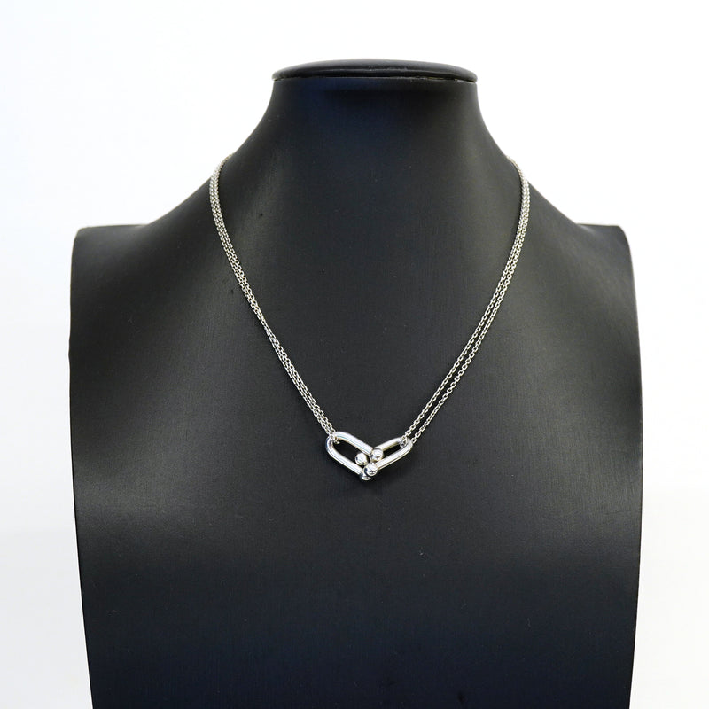 【6jhb0450】ティファニー ネックレス ハードウェア/ダブルリンク シルバー925【中古】レディース
