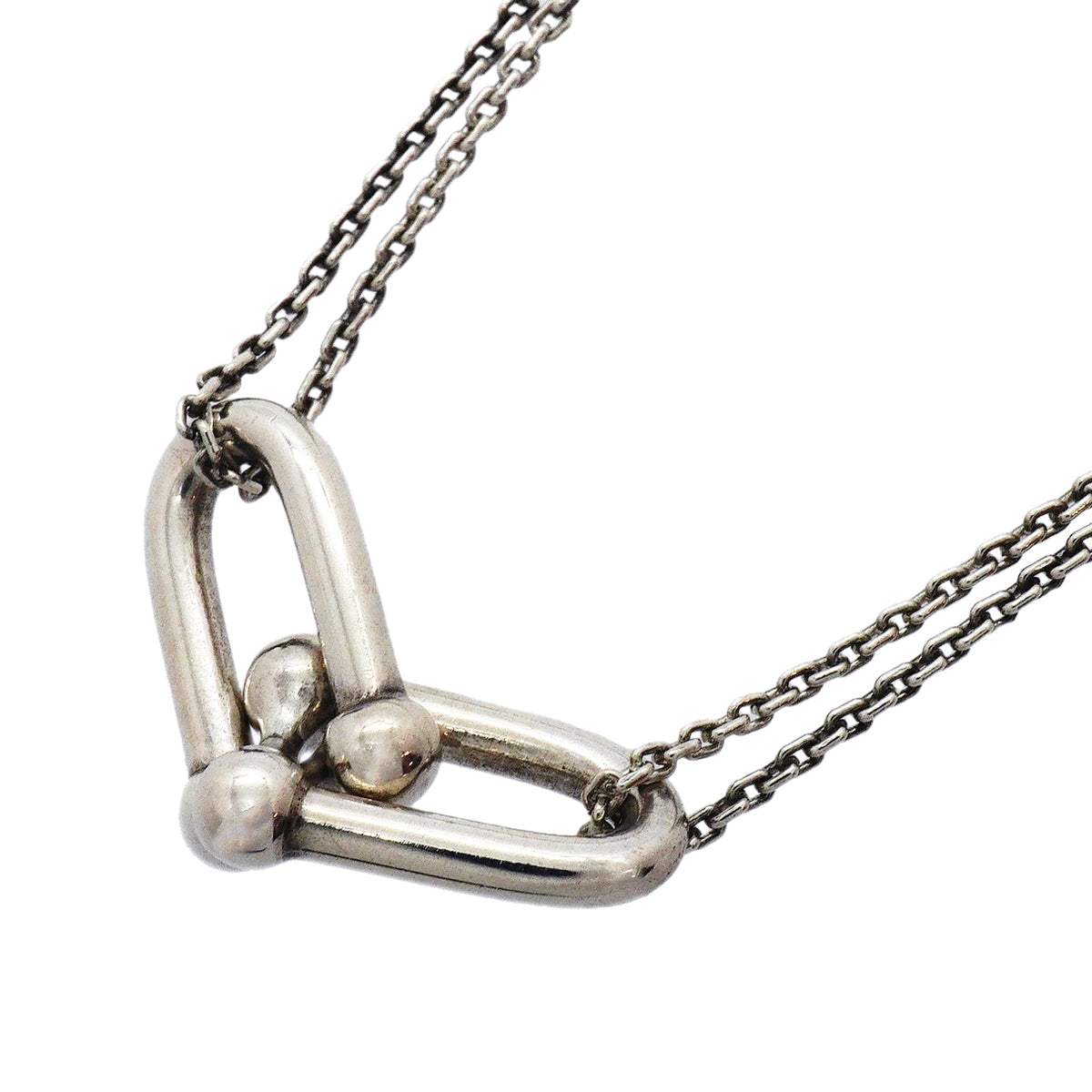 【6jhb0450】ティファニー ネックレス ハードウェア/ダブルリンク シルバー925【中古】レディース