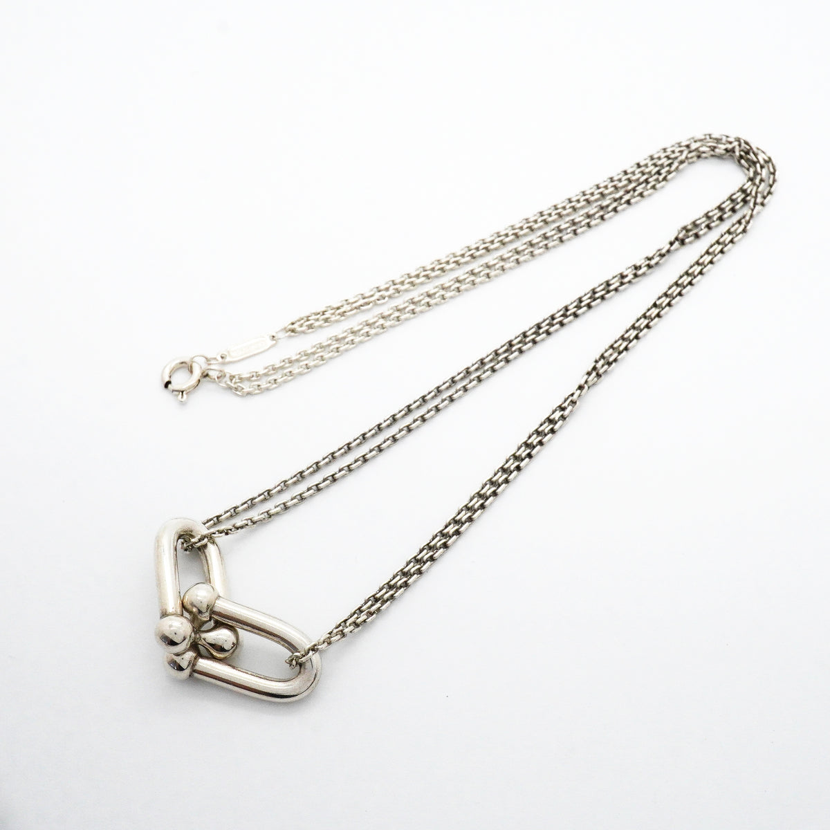 【6jhb0450】ティファニー ネックレス ハードウェア/ダブルリンク シルバー925【中古】レディース