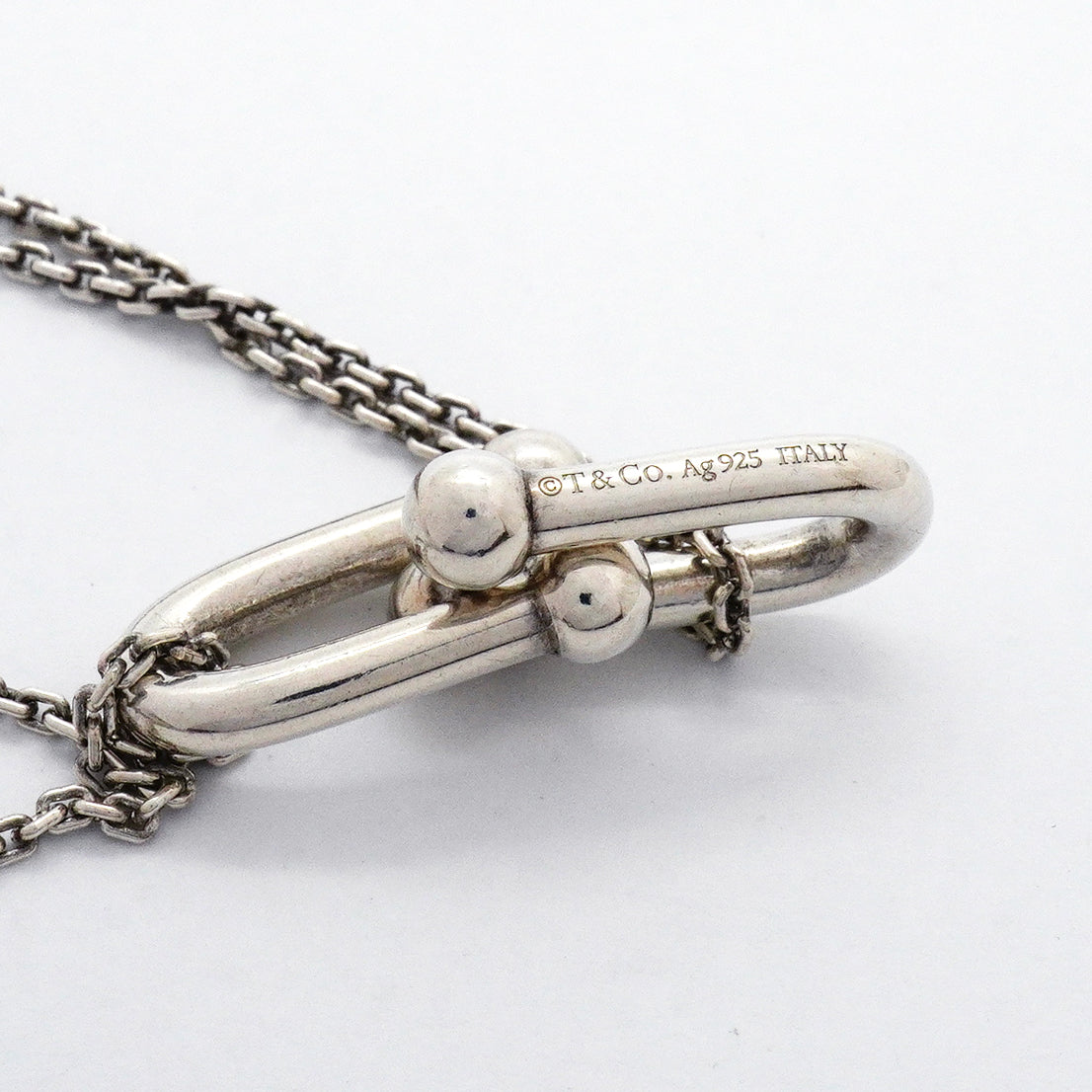 【6jhb0450】ティファニー ネックレス ハードウェア/ダブルリンク シルバー925【中古】レディース