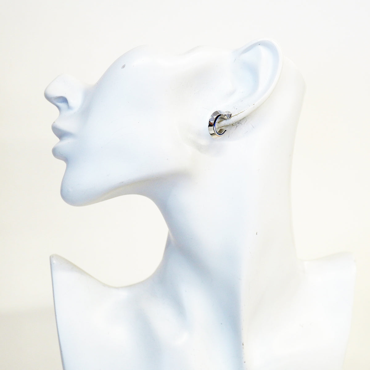 【6jhb0451】ティファニー ピアス Tワン フープ K18WG ホワイトゴールド【中古】レディース