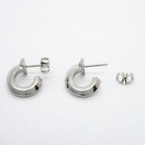 【6jhb0451】ティファニー ピアス Tワン フープ K18WG ホワイトゴールド【中古】レディース