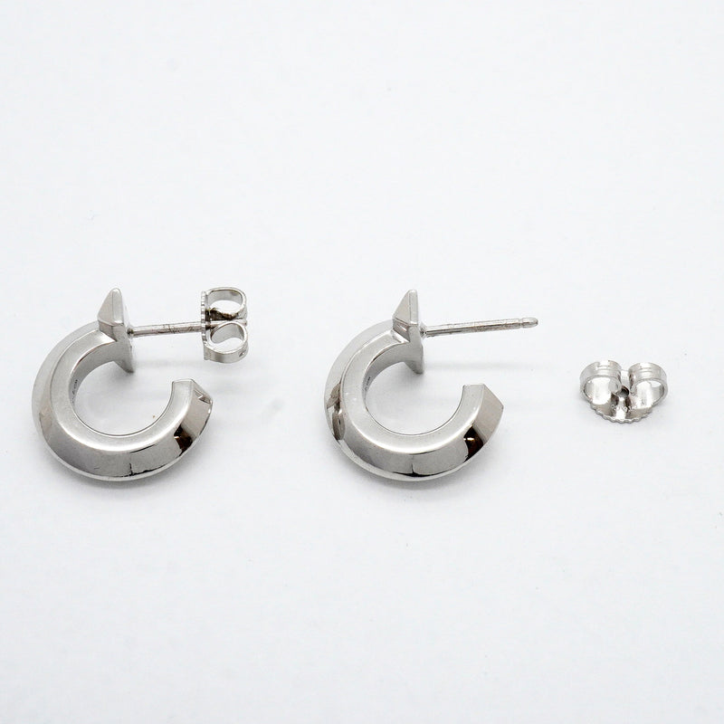【6jhb0451】ティファニー ピアス Tワン フープ K18WG ホワイトゴールド【中古】レディース