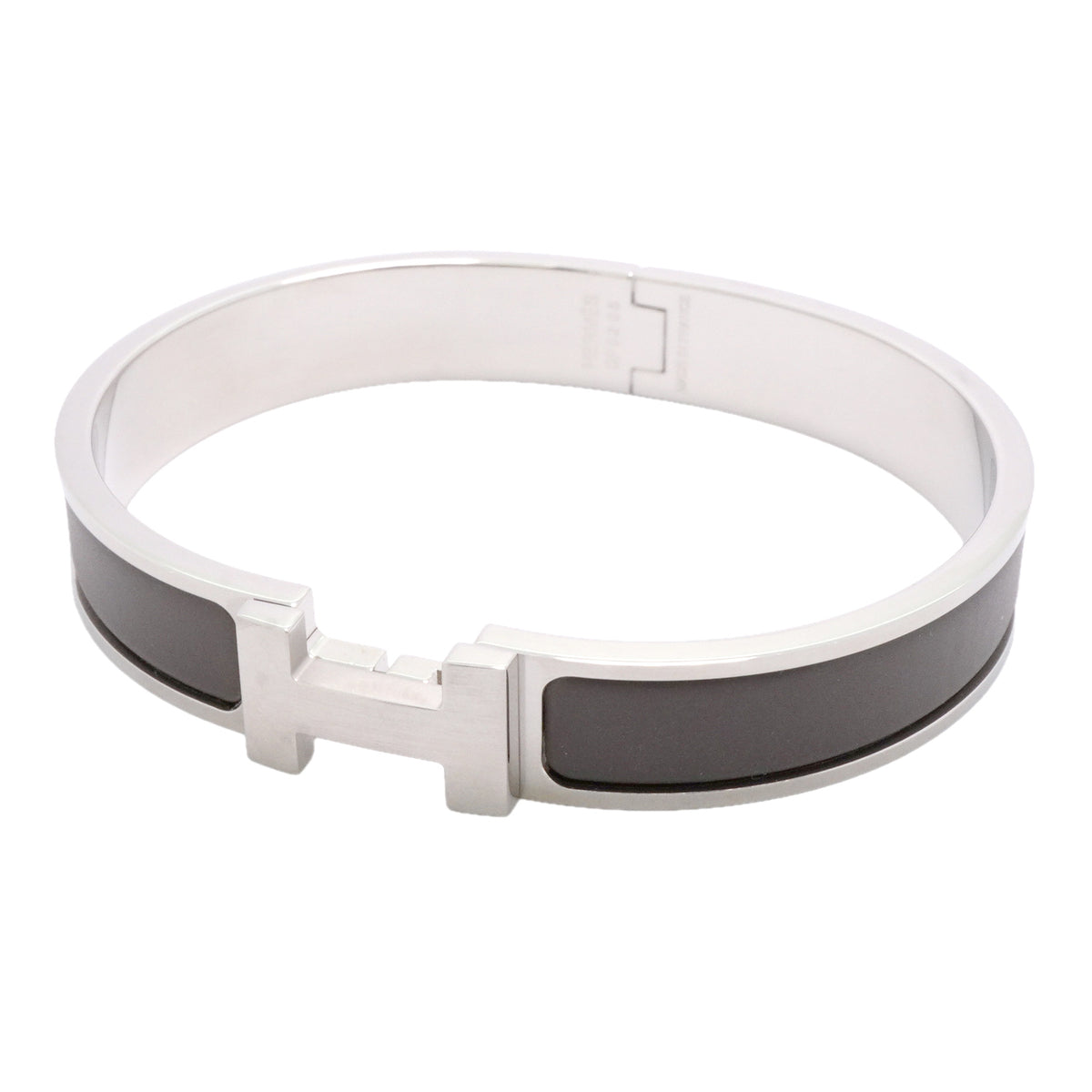 【6jhb0453-k】エルメス バングル クリックHH メタル シルバー グレー【中古】メンズ