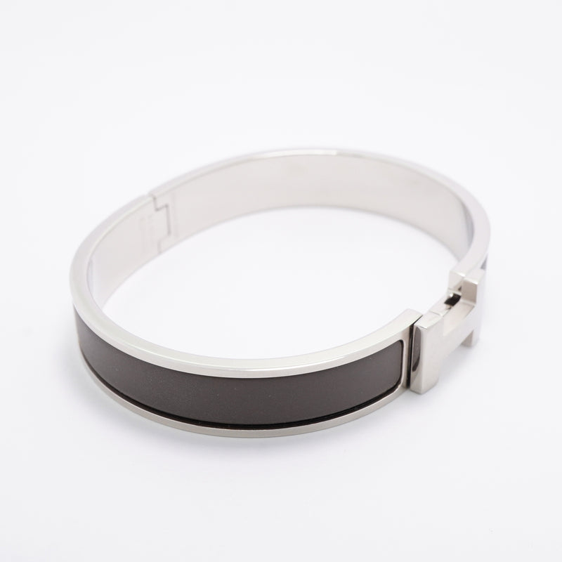 【6jhb0453-k】エルメス バングル クリックHH メタル シルバー グレー【中古】メンズ