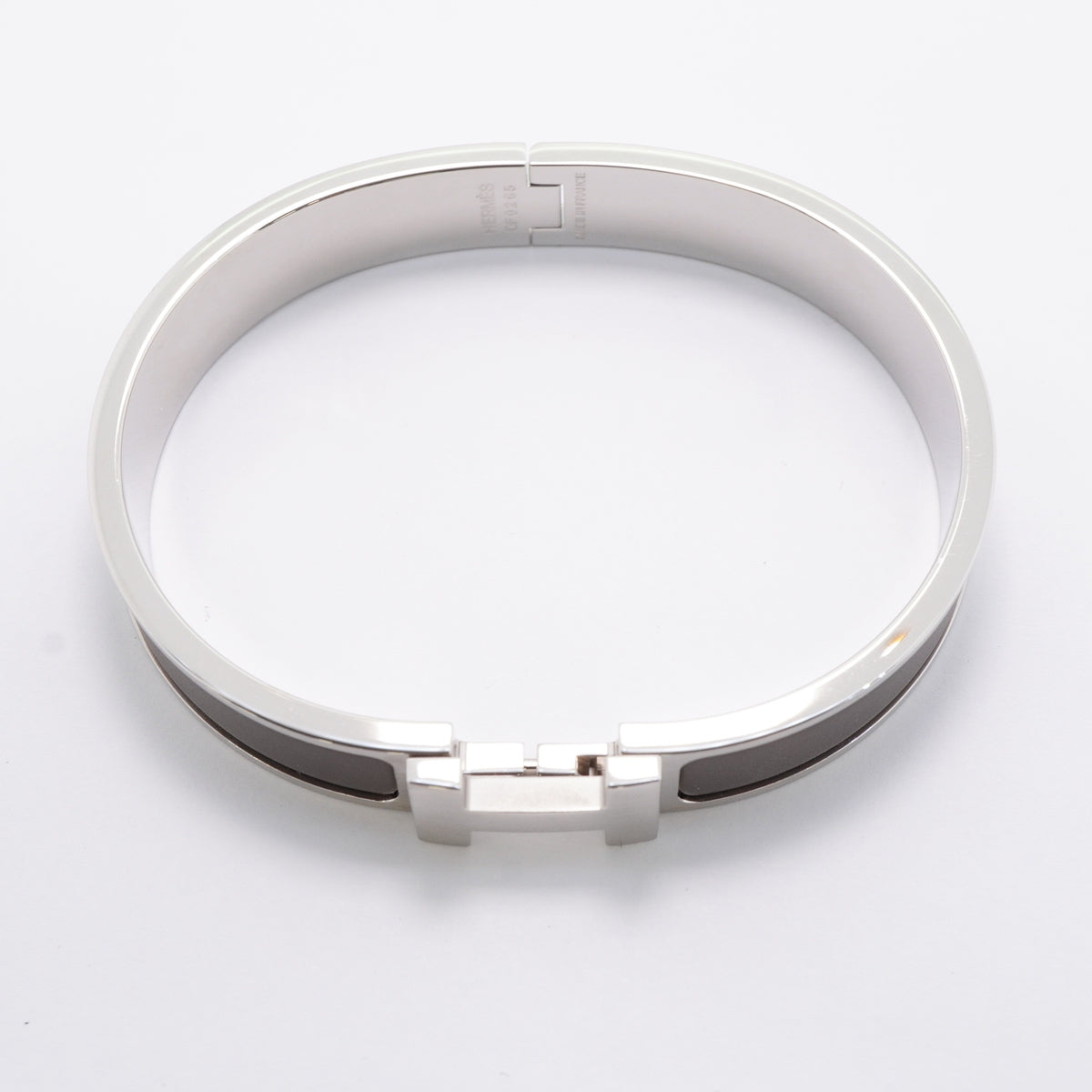 【6jhb0453-k】エルメス バングル クリックHH メタル シルバー グレー【中古】メンズ