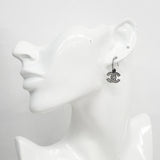 【6jhb0457-k】シャネル ピアス ココマーク メタル ラインストーン シルバー ブラック【中古】レディース