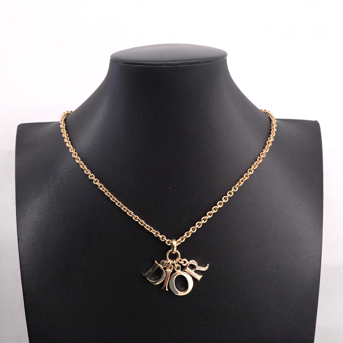 【6jhb0460】クリスチャンディオール ネックレス ディオールロゴ GPメッキ ゴールド【中古】レディース