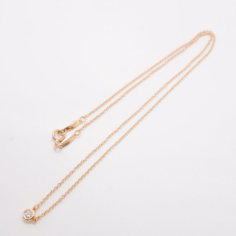 【6jhb0462】ティファニー ネックレス バイザヤード 1PD K18PG ピンクゴールド ダイヤモンド【中古】レディース