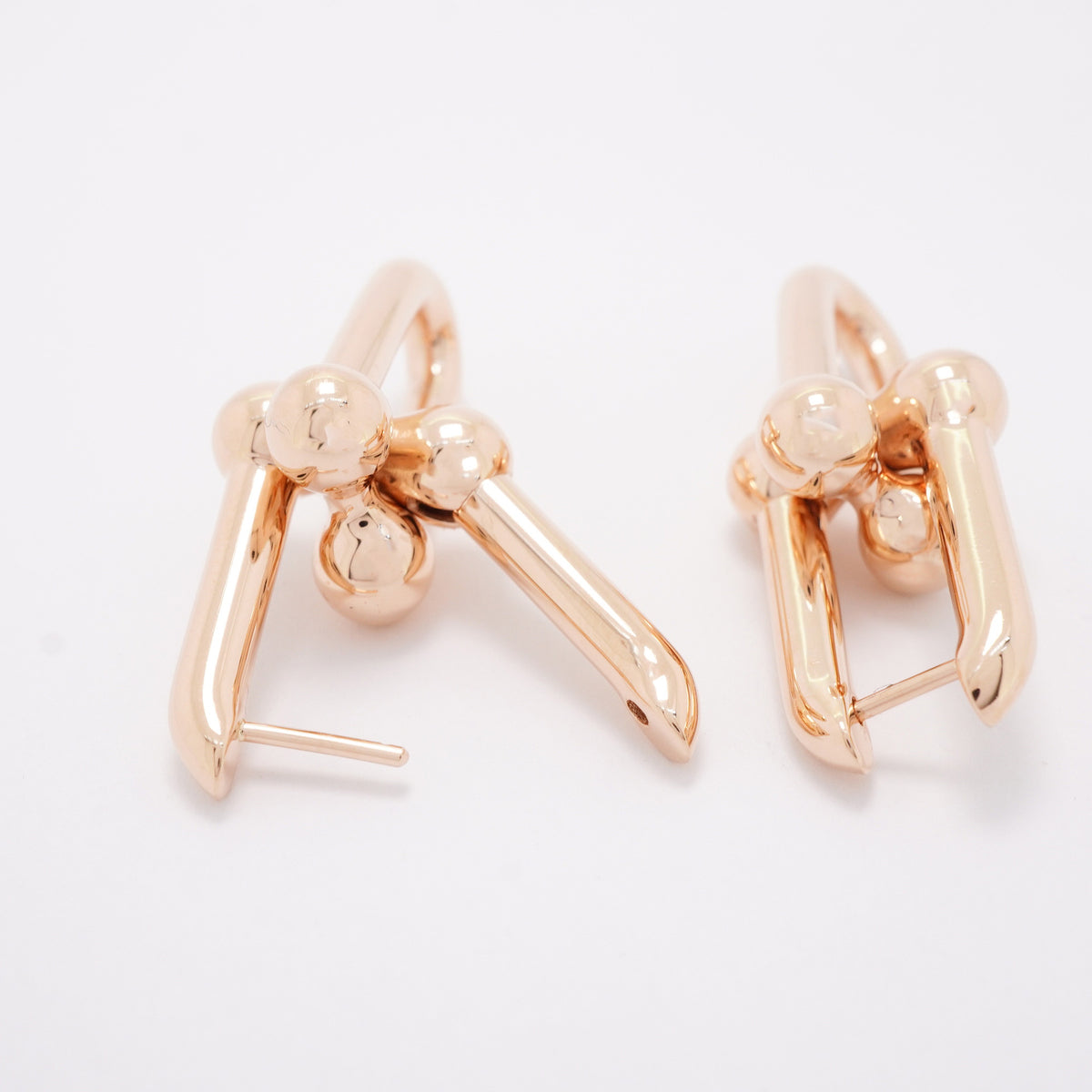 【6jhb0470】ティファニー ピアス ハードウェア/ラージリンク K18PG ピンクゴールド【中古】レディース