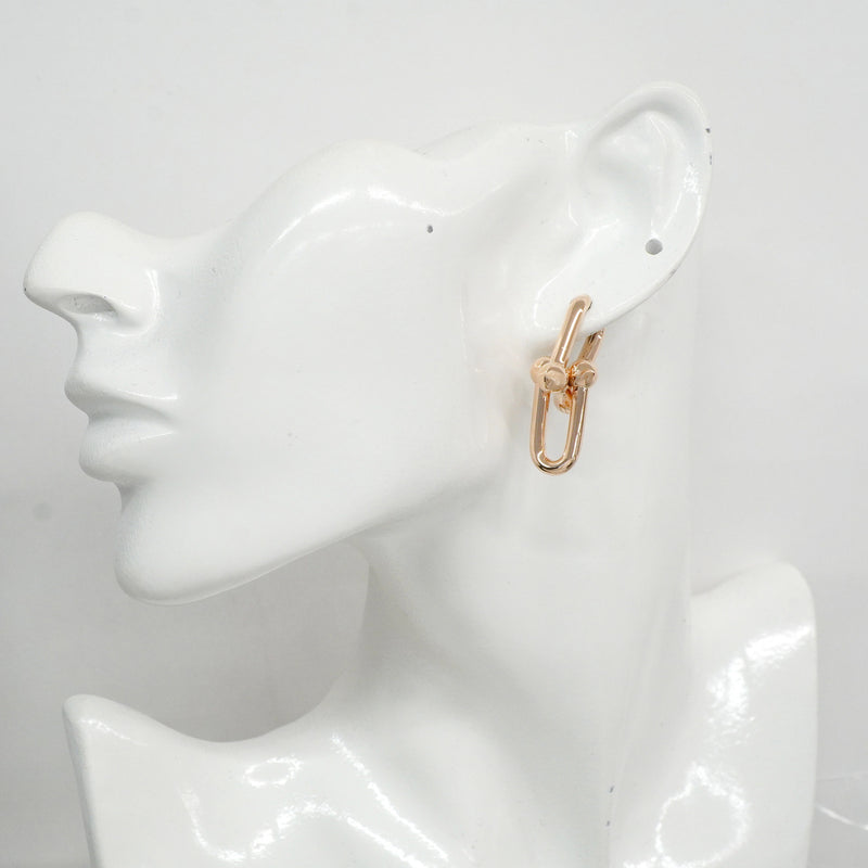 【6jhb0470】ティファニー ピアス ハードウェア/ラージリンク K18PG ピンクゴールド【中古】レディース