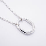 【6jhb0471】ティファニー ネックレス ロック/スモール ハーフダイヤ K18WG ホワイトゴールド ダイヤモンド【中古】レディース