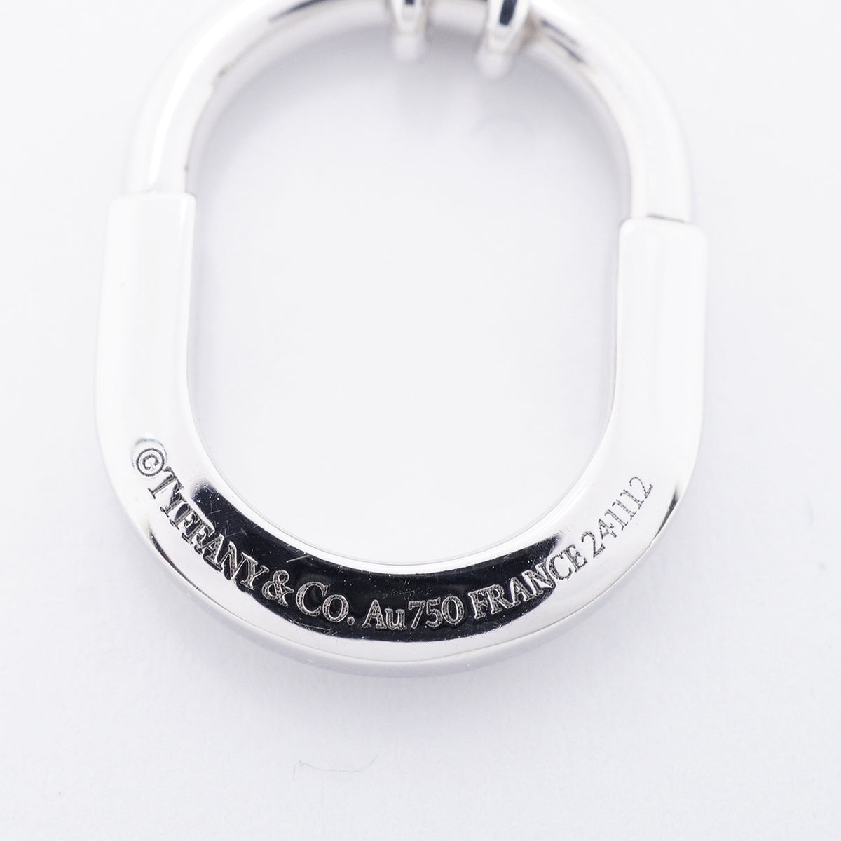 【6jhb0471】ティファニー ネックレス ロック/スモール ハーフダイヤ K18WG ホワイトゴールド ダイヤモンド【中古】レディース