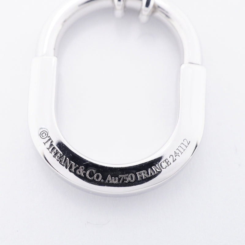 【6jhb0471】ティファニー ネックレス ロック/スモール ハーフダイヤ K18WG ホワイトゴールド ダイヤモンド【中古】レディース