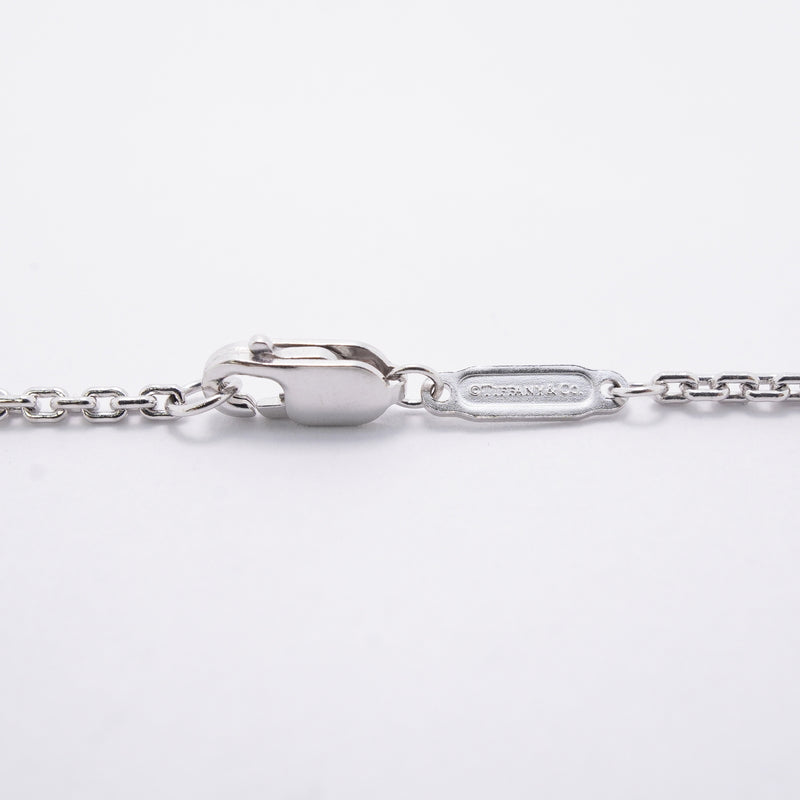 【6jhb0471】ティファニー ネックレス ロック/スモール ハーフダイヤ K18WG ホワイトゴールド ダイヤモンド【中古】レディース