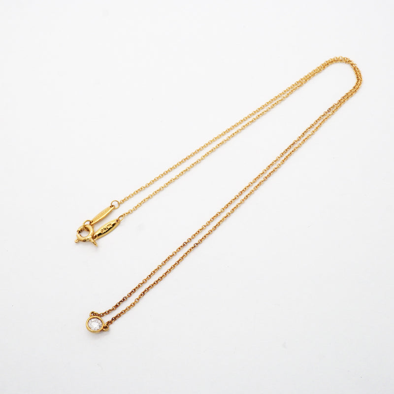 【6jhb0472】ティファニー ネックレス バイザヤード 1PD K18YG イエローゴールド ダイヤモンド【中古】レディース